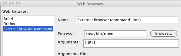 NetBeans Settings Web Browsers